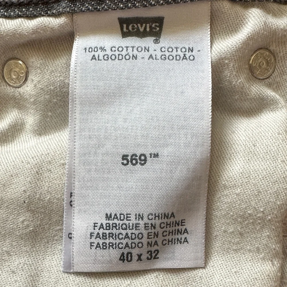 Levi's 569 Loose Straight Fit jeans in a black/gray wash Mens size W40 L32